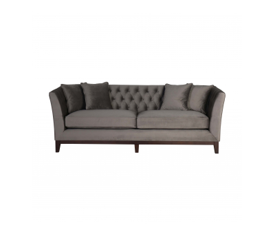 Karissa 3 seater Sofa with tufted detailed back and wooden legs