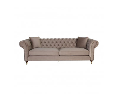 Duchess Chesterfield with tufted back and high armrests in champagne 