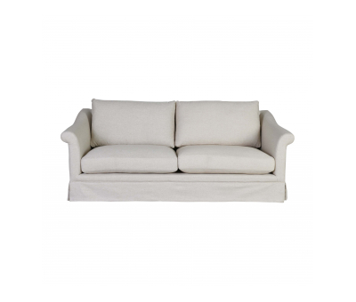 3 seater fully upholstered sofa in speckle beige