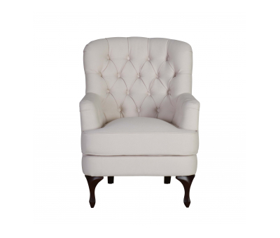 Fully upholstered occasional armchair in cream