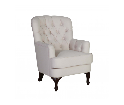 Fully upholstered occasional armchair in cream