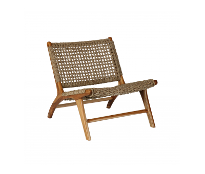 Sea grass Lounge Chair with teak frame
