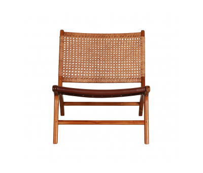 london Lounge Chair with rattan back and leather seat 