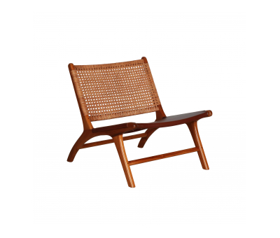 london Lounge Chair with rattan back and leather seat 