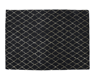 Block & Chisel black wool rug with geometric pattern