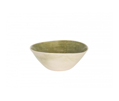 Plain wash green wonki ware soup bowl 
