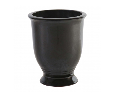 black anduze fluted glazed pot small