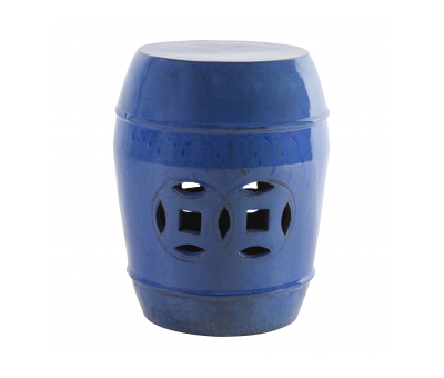 Ceramic stool cut out falling blue 