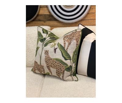 Hillhouse scatter cushion african cheetah on linen