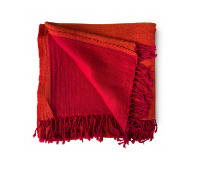 100% WOOL THROW red