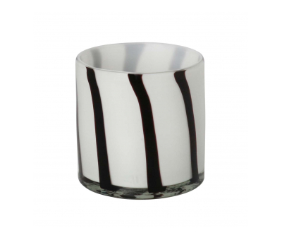 black and white glass hurricane vase