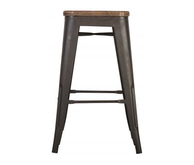 Block & Chisel old elm barstool with iron legs