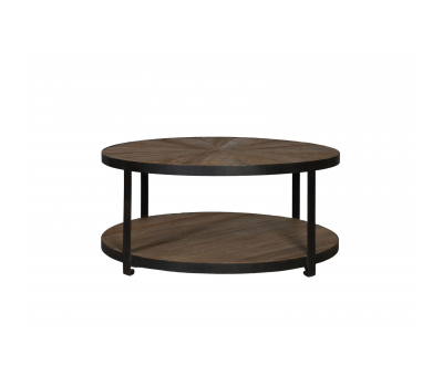2 tier metal and wood coffee table