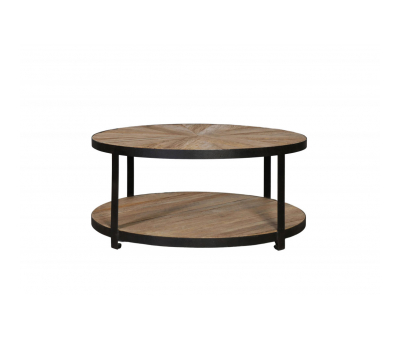 2 tier metal and wood coffee table