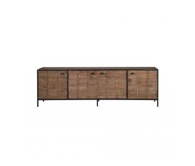 wood and metal 4 door sideboard 