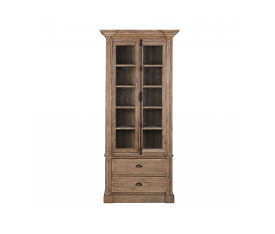 block and chisel single bookcase with glass doors