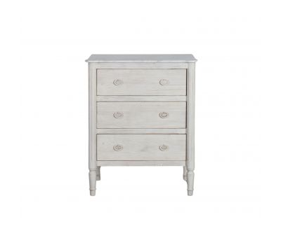 grey wash chest of drawers with marble top