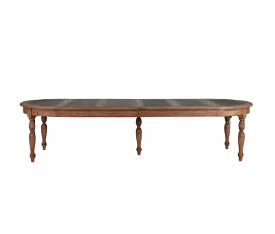 extension dining table with metal inlay