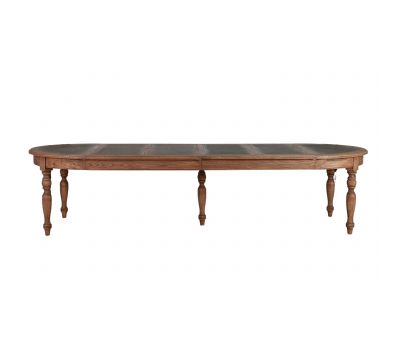 extension dining table with metal inlay