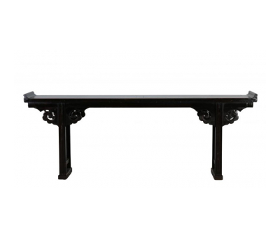black lacquered asian inspired console 