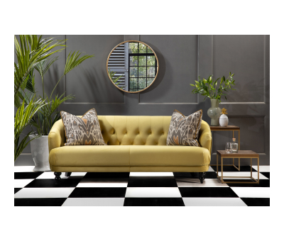 Yellow velvet bentley sofa