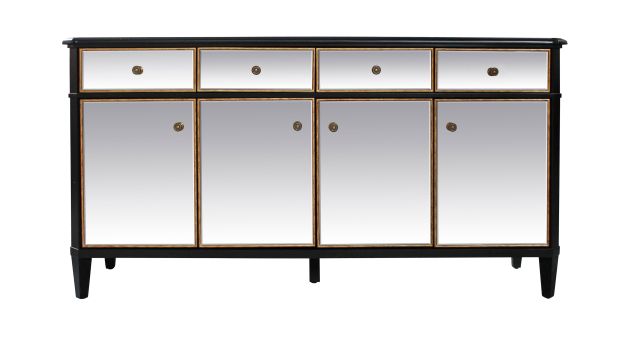 Block & Chisel mirrored 4 drawer/door sideboard
