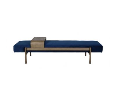 Arabel Day bed in blue navy velvet and a slidable metal table