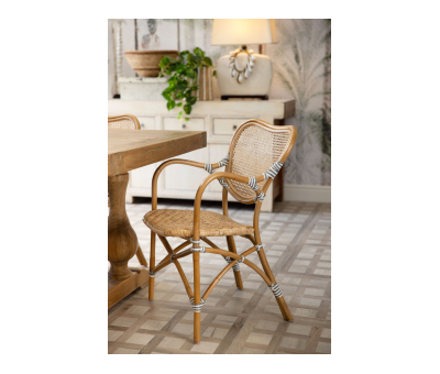Cane and rattan armchair 
