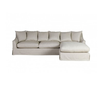 block and chisel corner sofa in linen