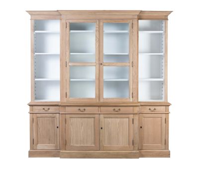 Block & Chisel solid weathered oak dresser with upper glass doors