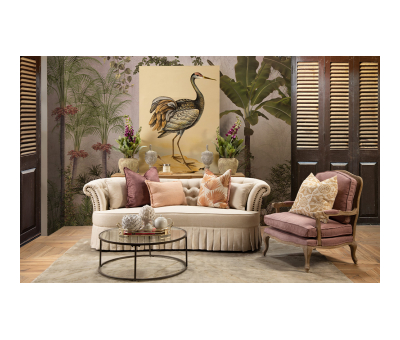Sandhill Crane | Handpainted Replica in a classic living room setting