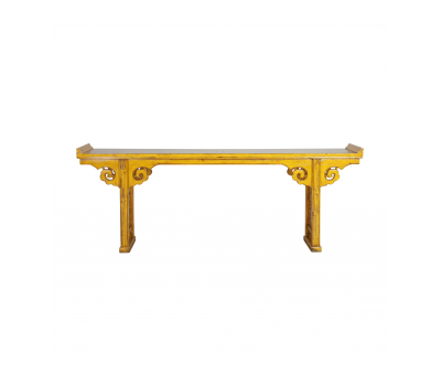 Yellow lacquered chinese console 