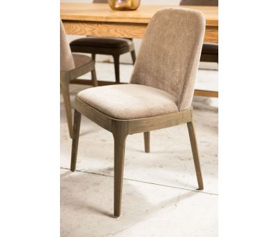 Modern upholstered dining chair in stone