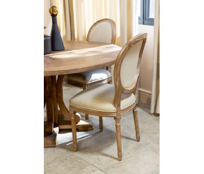 dining chair with oak frame and linen upholstery Château Collection 