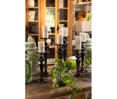 Pillar candle holder nickel black 