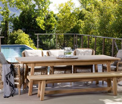 Block and chisel outdoor dining table 