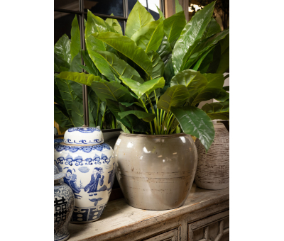 grey lacquered Chinese planter