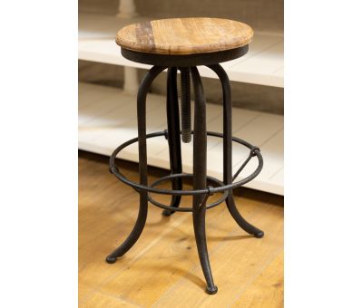 Block & Chisel metal swivel barstool with reclaimed pine top