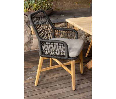 outdoor armchair with seat cushion 