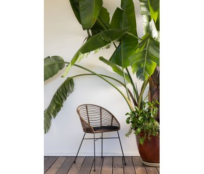 rattan and metal tub chair with cushion Westcoast Collection 