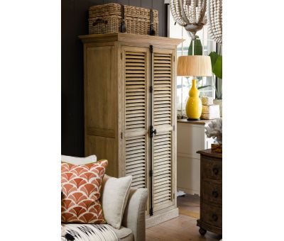 Oak cupboard with louvered doors