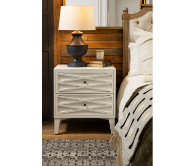 2 drawer white modern bedside Amsterdam collection 