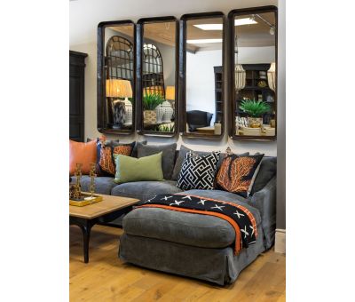 charcoal chenille corner sofa with daybed 