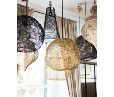 Black mesh pendant hanging light 