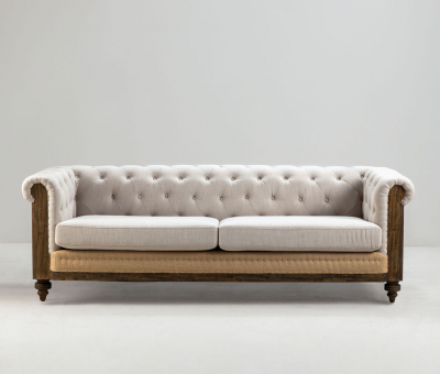 Stone upholstered vintage deconstructed sofa 
