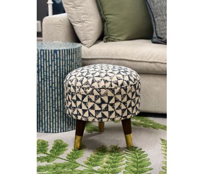 Block & Chisel blue & white printed stool