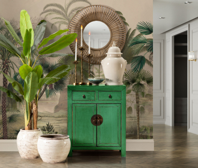 green chinese cabinet