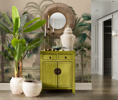 lime green chinese cabinet