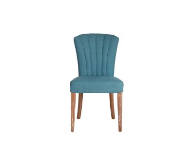 Upholstered dining chair with fan back upholstered detail 