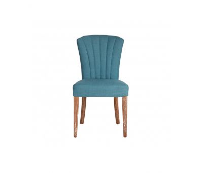Upholstered dining chair with fan back upholstered detail 